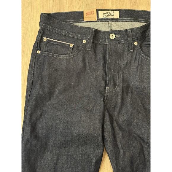 Naked & Famous Men’s Weird Guy Japanese Indigo Selvedge Jeans 34 New With Tags - Picture 2 of 11